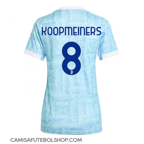 Camisa de time de futebol Juventus Teun Koopmeiners #8 Replicas 2º Equipamento Feminina 2025-26 Manga Curta